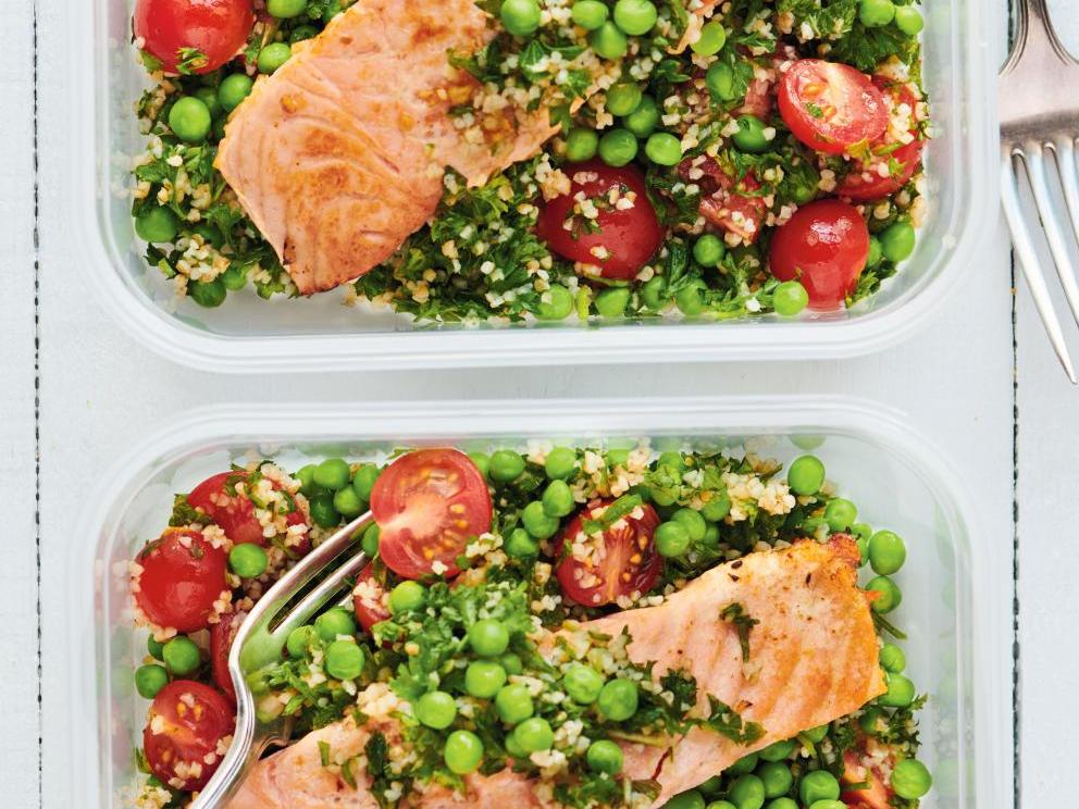 Image of Cold Salmon with Tabbouleh and Peas